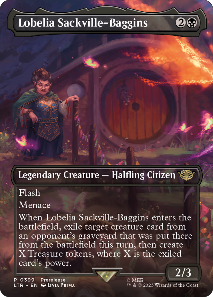 Image of Lobelia Sackville-Baggins (Borderless Alternate Art) [The Lord of the Rings: Tales of Middle-Earth]