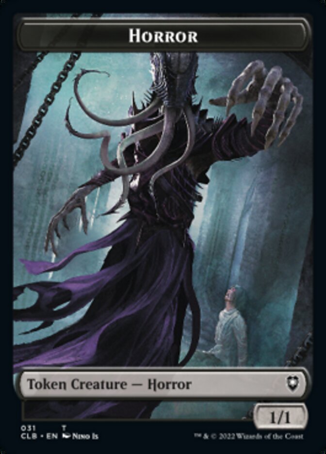 Image of Horror // Centaur Double-Sided Token [Commander Legends: Battle for Baldur's Gate Tokens]