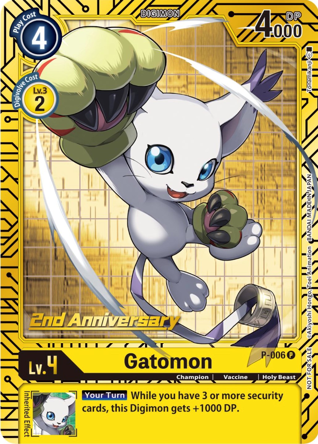 Image of Gatomon [P-006] (2nd Anniversary Card Set) [Promotional Cards]
