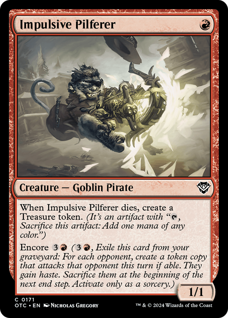 Image of Impulsive Pilferer [Outlaws of Thunder Junction Commander]
