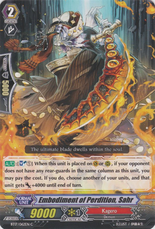 Image of Embodiment of Perdition, Sahr (BT17/062EN) [Blazing Perdition ver.E]
