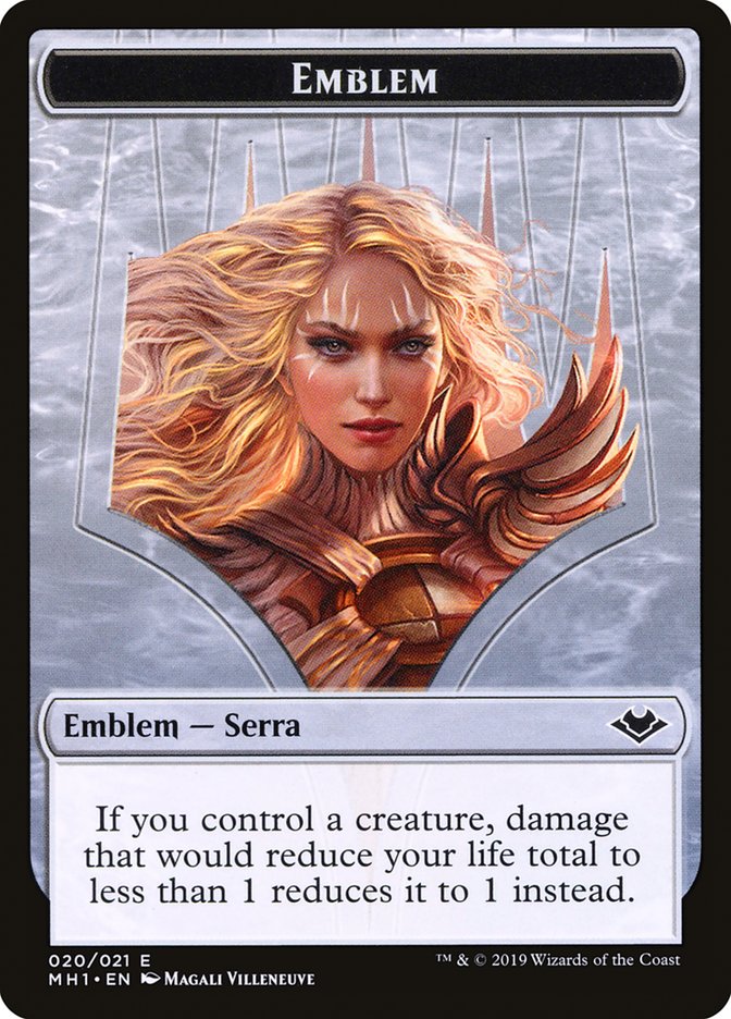 Image of Bird (003) // Serra the Benevolent Emblem Double-Sided Token [Modern Horizons Tokens]