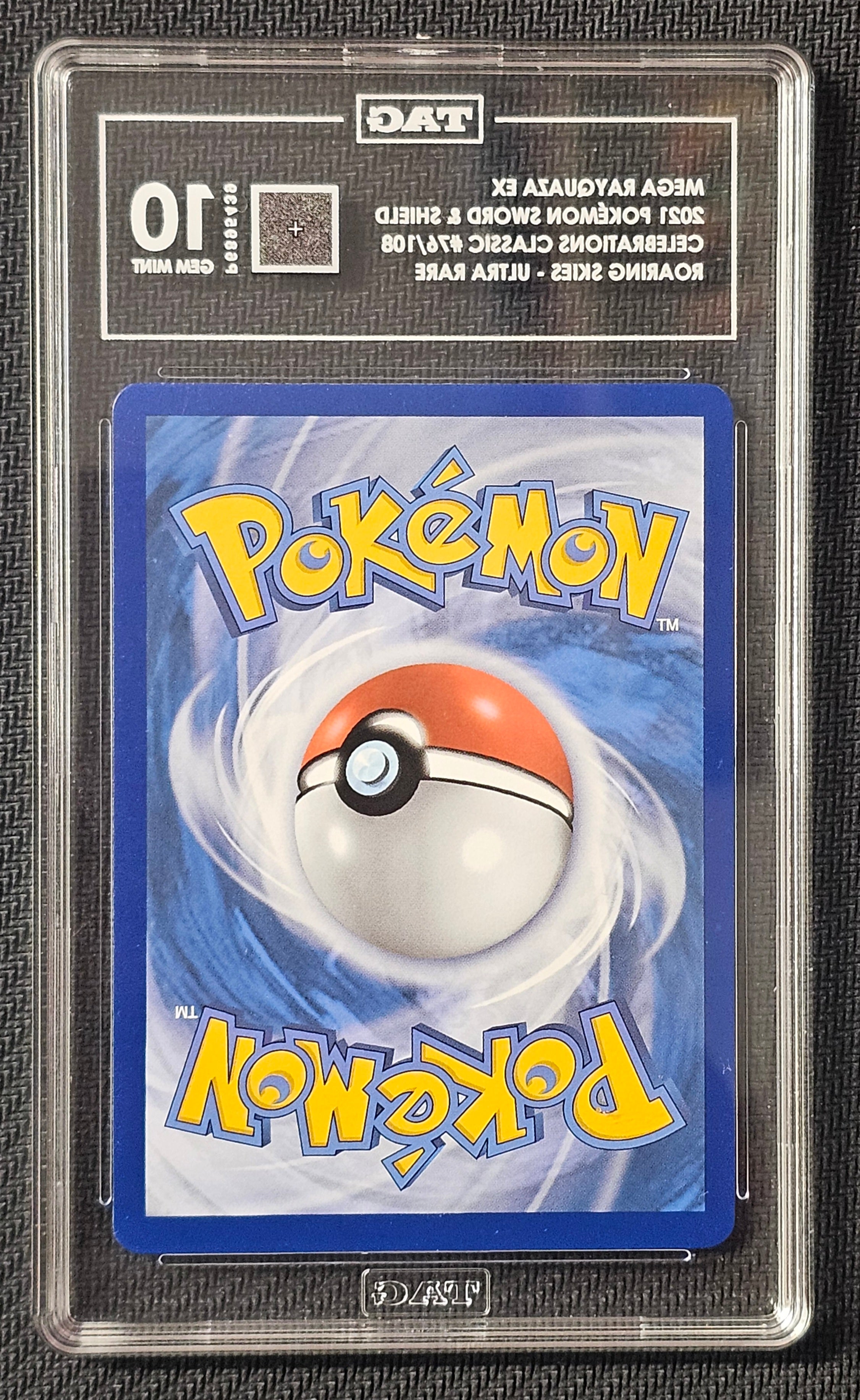 Image of Mega Rayquaza EX Celebrations Classic 76/108 Roaring Skies Gem Mint TAG 10