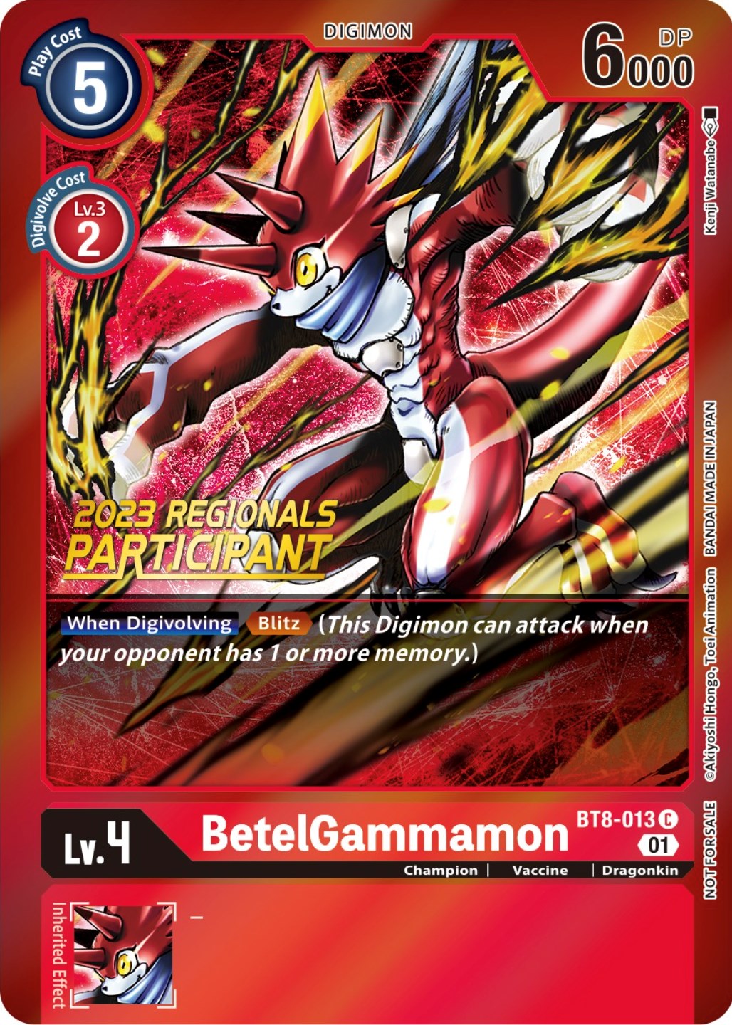 Image of BetelGammamon [BT8-013] (2023 Regionals Participant) [New Awakening Promos]