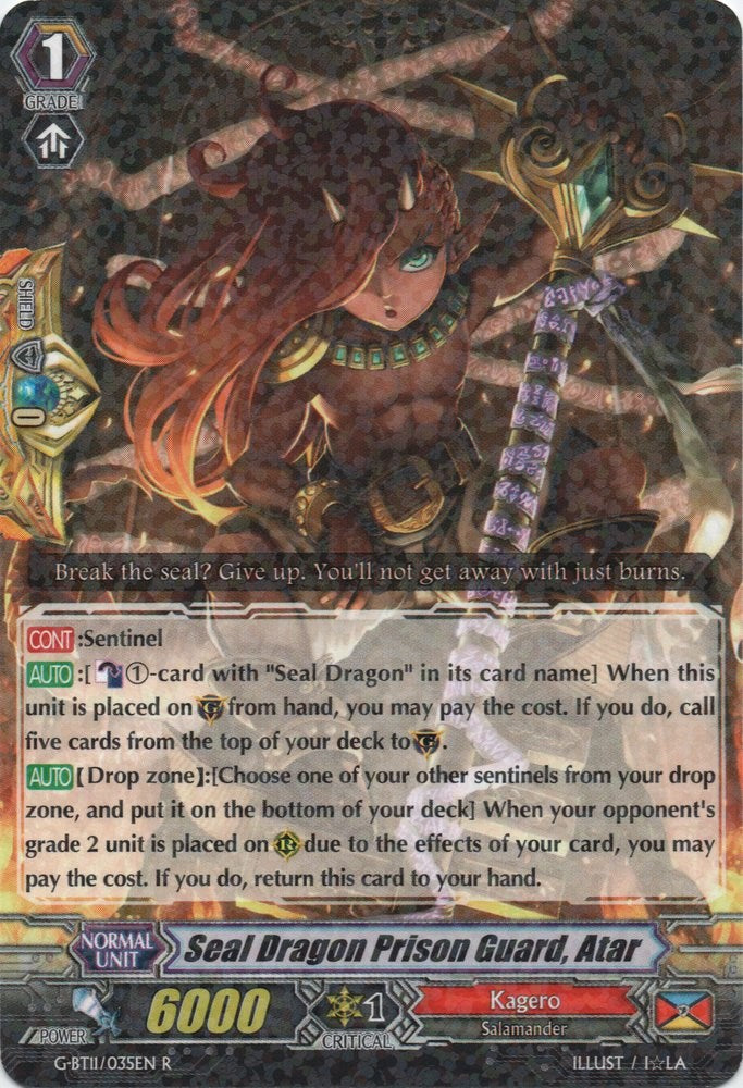 Image of Seal Dragon Prison Guard, Atar (G-BT11/035EN) [Demonic Advent]