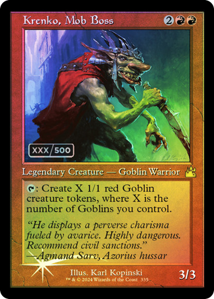 Image of Krenko, Mob Boss (Retro) (Serialized) [Ravnica Remastered]