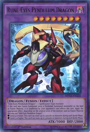 Image of Rune-Eyes Pendulum Dragon [MP15-EN220] Ultra Rare
