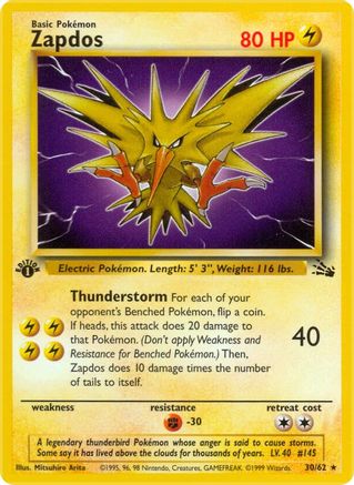 Image of Zapdos (30/62) [Fossil 1st Edition]
