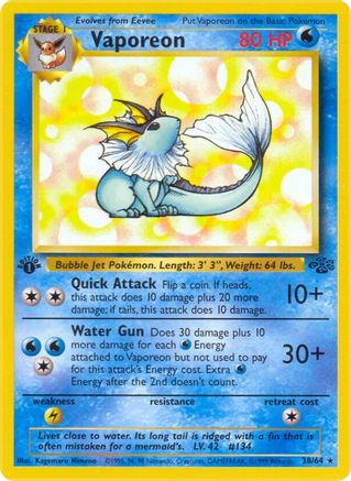 Image of Vaporeon (28/64) [Jungle 1st Edition]