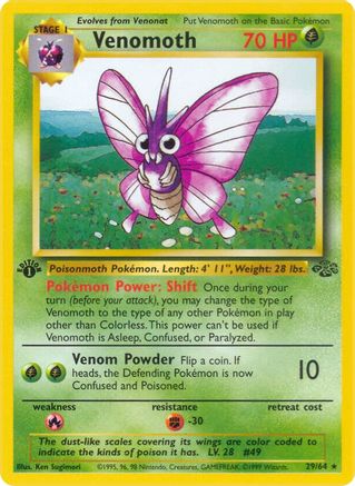 Image of Venomoth (29/64) [Jungle 1st Edition]