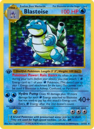 Image of Blastoise (2/102) (Shadowless) [Base Set 1st Edition]
