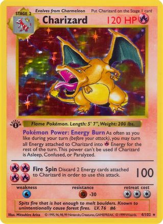 Image of Charizard (4/102) (Shadowless) [Base Set 1st Edition]