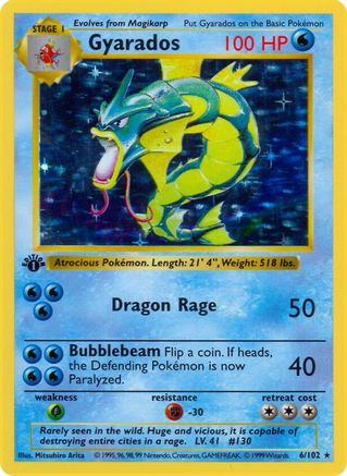 Image of Gyarados (6/102) (Shadowless) [Base Set 1st Edition]