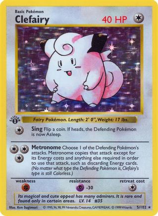 Image of Clefairy (5/102) (Shadowless) [Base Set 1st Edition]