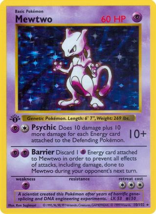 Image of Mewtwo (10/102) (Shadowless) [Base Set 1st Edition]