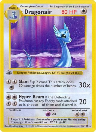 Image of Dragonair (18/102) (Shadowless) [Base Set 1st Edition]