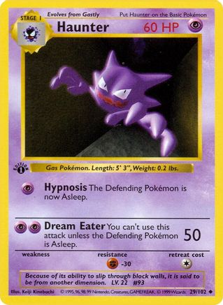 Image of Haunter (29/102) (Shadowless) [Base Set 1st Edition]