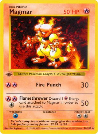 Image of Magmar (36/102) (Shadowless) [Base Set 1st Edition]