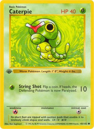Image of Caterpie (45/102) (Shadowless) [Base Set 1st Edition]