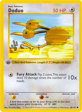 Image of Doduo (48/102) (Shadowless) [Base Set 1st Edition]