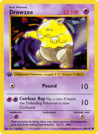 Image of Drowzee (49/102) (Shadowless) [Base Set 1st Edition]