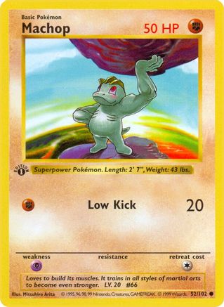 Image of Machop (52/102) (Shadowless) [Base Set 1st Edition]