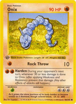 Image of Onix (56/102) (Shadowless) [Base Set 1st Edition]