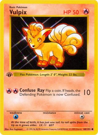 Image of Vulpix (68/102) (Shadowless) [Base Set 1st Edition]