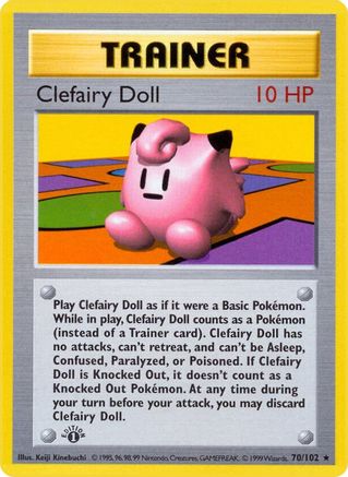 Image of Clefairy Doll (70/102) (Shadowless) [Base Set 1st Edition]