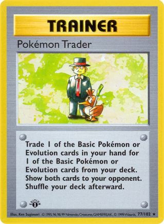 Image of Pokemon Trader (77/102) (Shadowless) [Base Set 1st Edition]