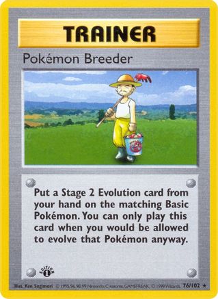 Image of Pokemon Breeder (76/102) (Shadowless) [Base Set 1st Edition]