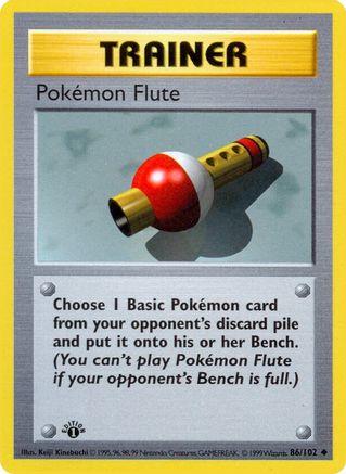 Image of Pokemon Flute (86/102) (Shadowless) [Base Set 1st Edition]