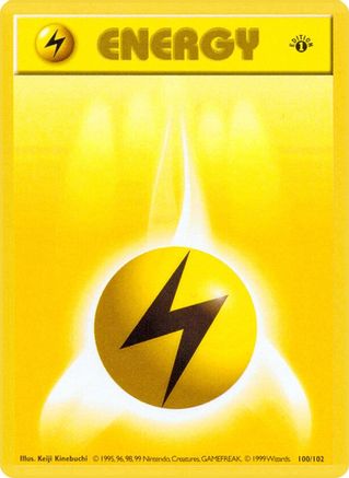 Image of Lightning Energy (100/102) (Shadowless) [Base Set 1st Edition]