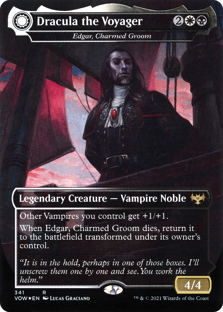Image of Edgar, Charmed Groom // Edgar Markov's Coffin - Dracula the Voyager // Casket of Native Earth [Innistrad: Crimson Vow]