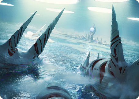 Image of Seachrome Coast Art Card [Phyrexia: All Will Be One Art Series]