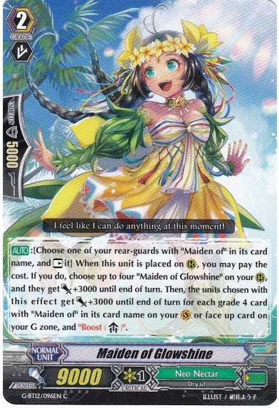 Image of Maiden of Glowshine (G-BT12/096EN) [Dragon King's Awakening]