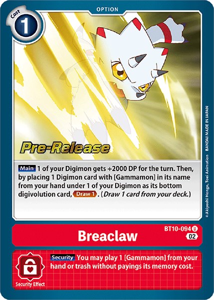 Image of Breaclaw [BT10-094] [Xros Encounter Pre-Release Cards]