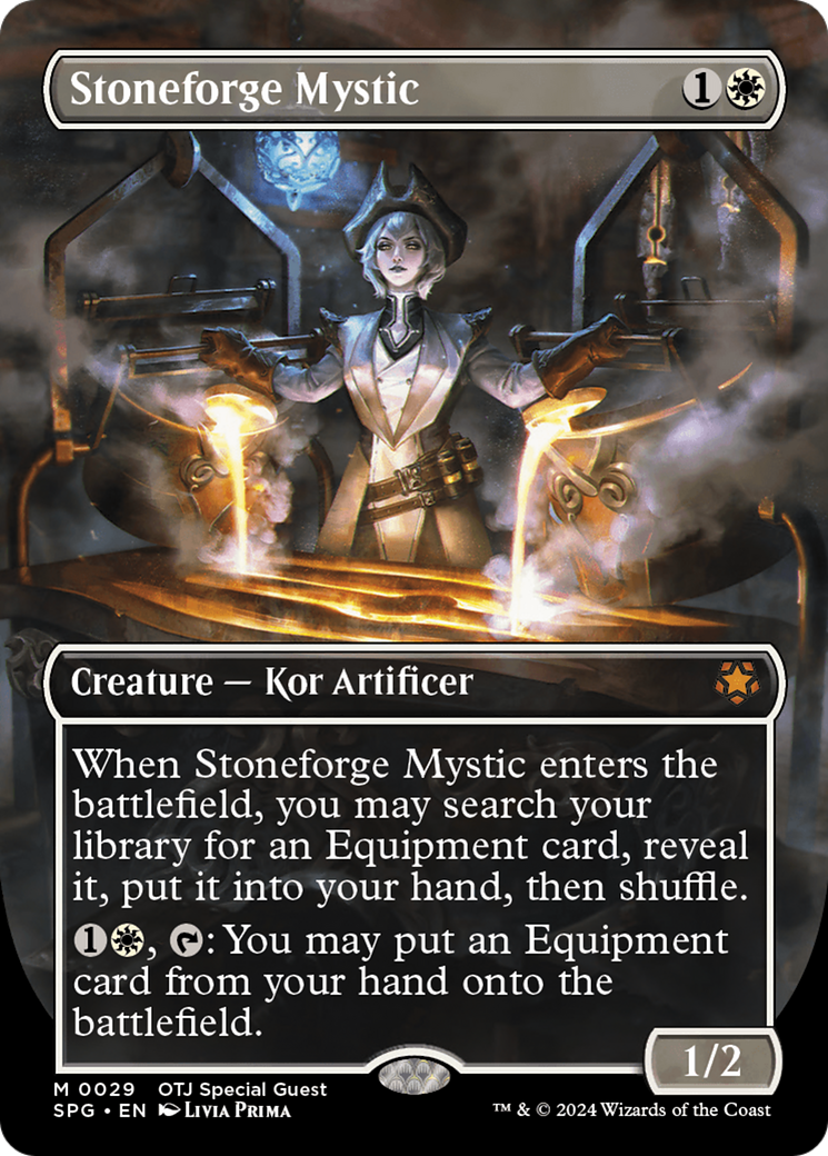 Image of Stoneforge Mystic (Borderless) [Outlaws of Thunder Junction Special Guests]