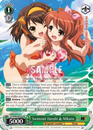 Image of Swimsuit Haruhi & Mikuru (SY/W08-E032S SR) [The Melancholy of Haruhi Suzumiya]