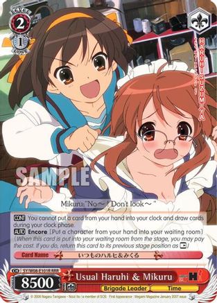 Image of Usual Haruhi & Mikuru (SY/W08-E101R RRR) [The Melancholy of Haruhi Suzumiya]
