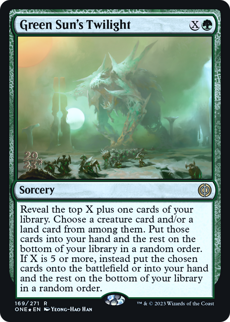 Image of Green Sun's Twilight [Phyrexia: All Will Be One Prerelease Promos]