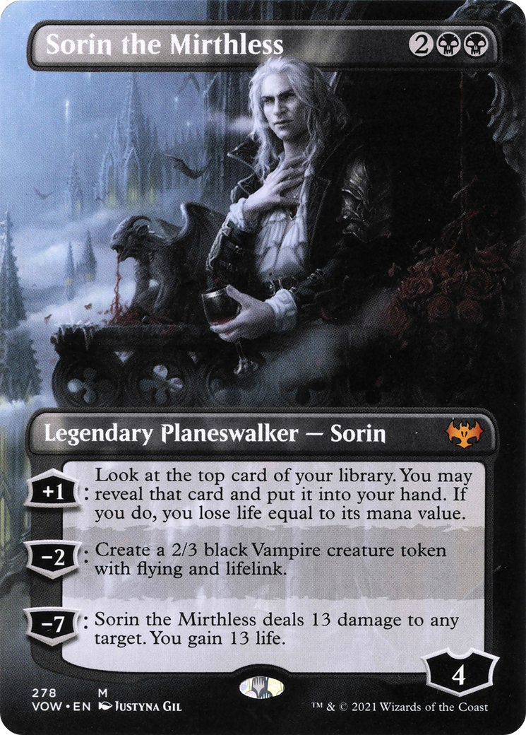 Image of Sorin the Mirthless (Borderless) [Innistrad: Crimson Vow]