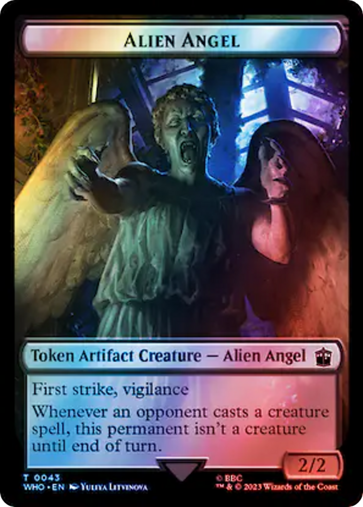 Image of Alien Angel // Clue (0051) Double-Sided Token (Surge Foil) [Doctor Who Tokens]