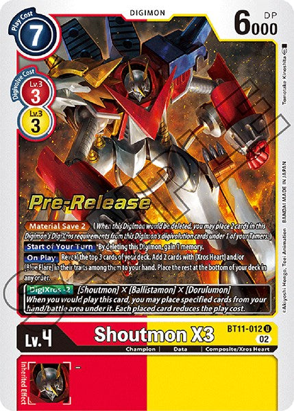 Image of Shoutmon X3 [BT11-012] [Dimensional Phase Pre-Release Promos]