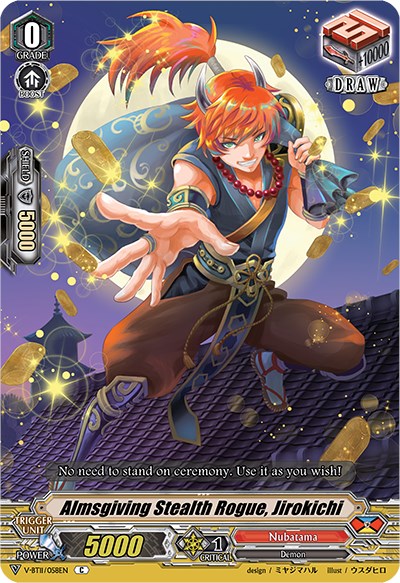 Image of Almsgiving Stealth Rogue, Jirokichi (V-BT11/058EN) [Storm of the Blue Cavalry]