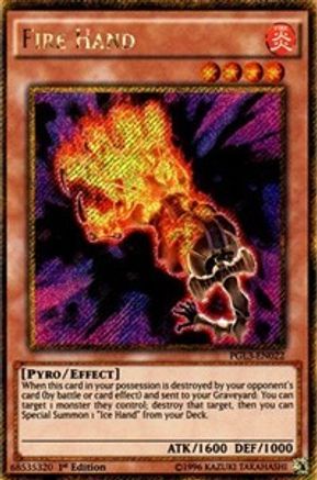 Fire Hand [PGL3-EN022] Gold Secret Rare
