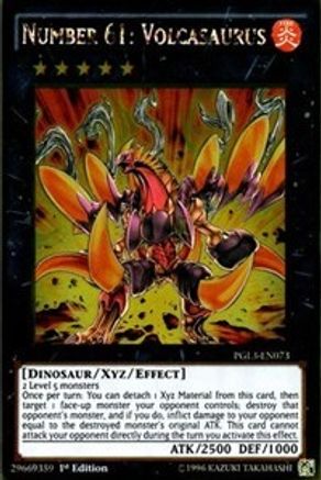 Image of Number 61: Volcasaurus [PGL3-EN073] Gold Rare