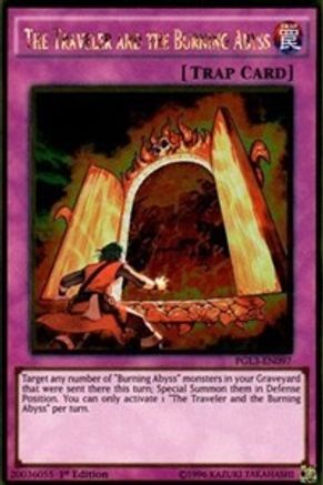 Image of The Traveler and the Burning Abyss [PGL3-EN097] Gold Rare