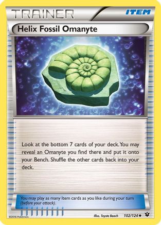 Image of Helix Fossil Omanyte (102/124) [XY: Fates Collide]