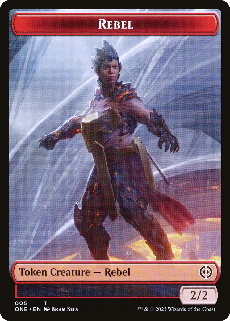 Image of Rebel // Cat Double-Sided Token [Phyrexia: All Will Be One Tokens]